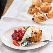 Cranberry Scones with Strawberries