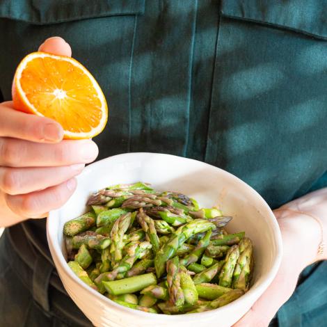 Raw Asparagus Salad with Orange Dressing